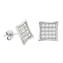 Sterling Silver Micropave Stud Earrings Lightweigh