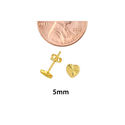 10k Yellow Gold Heart Stud Earrings with Laser Cut