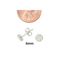 925 Sterling Silver Opal Earrings Iridescent Pearl