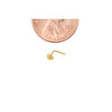 Half Ball Curved Nose Stud 22G 14k Yellow Gold 3mm