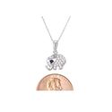 Sterling Silver Elephant Necklace Pendant Clear CZ