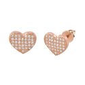 Heart Earrings Screwback Studs Sterling Silver Ros