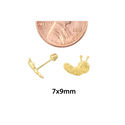 Smiley Inch Worm Stud Earrings 10k Yellow Gold Las