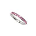 Stainless Steel Pink CZ Ring 4mm Stackable Band Cu