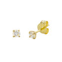 10k Yellow Gold Round Clear Cubic Zirconia CZ Stud