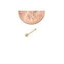 14k Yellow Gold Tiny Nose Stud 22G 2.5mm White Rou