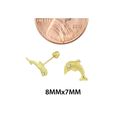 10k Yellow Gold Jumping Dolphin Stud Earrings Scre