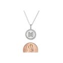 Sterling Silver Letter M Initial Pendant & Necklac