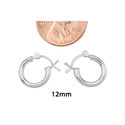 Sterling Silver Hoop Earrings High Polish Latch Cl