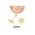 CZ Star Stud Earrings Cubic Zirconia 10k Yellow Go