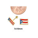 10k Yellow Gold Puerto Rican Flag Screwback Stud E