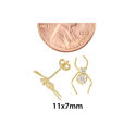 10k Yellow Gold Spider Earrings with Pushbacks 11m