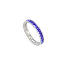 Eternity Ring Stainless Steel Blue CZ Ring 3mm Sta