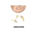 10k Tri Color Gold Mini Dolphin Stud Earrings Scre