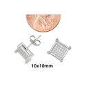 Sterling Silver Square Cubic Zirconia Stud Earring