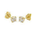 10k Yellow Gold Round Clear Cubic Zirconia CZ Stud