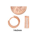 Sterling Silver Huggie Hoop Earrings Rose Gold Pla