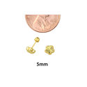 Flower Stud Earrings 10k Yellow Gold Laser Cut wit