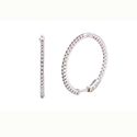 Cubic Zirconia Hoop Earrings CZ .925 Sterling Silv