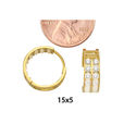 Huggie Earrings 14k Yellow Gold Cubic Zirconia 2 R