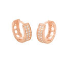 Sterling Silver Huggie Hoop Earrings Rose Gold Pla