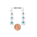 Opal Triple Open Circle Dangle Earrings 925 Sterli