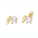 14k Yellow Gold Elephant Stud Earrings 6mm x 8mm C