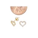 14k Yellow Gold CZ Heart Stud Earrings 7mm