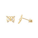 Butterfly CZ Stud Earrings .925 Sterling Silver Sc