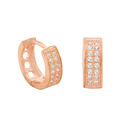 Sterling Silver Huggie Hoop Earrings Rose Gold Pla