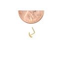 Moon Nose Stud 22G 14k Yellow Gold 4mm L Shaped Cu