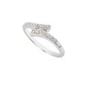 Sterling Silver Diamond Ring - Crossover Design .0