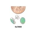 Green Opal Gemstone Stud Earrings Sterling Silver 