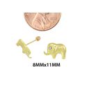 10k Yellow Gold Elephant Stud Earrings Screwbacks 