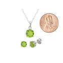 .925 Sterling Silver Peridot Gemstone Pendant Neck