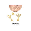 10k Yellow Gold Angel Earrings with Pushbacks 10mm