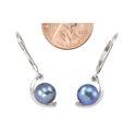 Black Freshwater Pearl Earrings Crescent Shape .92