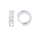 CZ Huggie Earrings Hoops .925 Sterling Silver 12mm