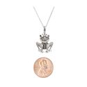 Sterling Silver Frog Necklace CZ Cubic Zirconia 16