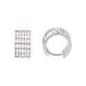 Clear CZ Huggie Earrings Hinged Hoops 925 Silver 3