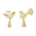 10k Yellow Gold Angel Earrings with Pushbacks 10mm