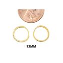 10k Yellow Gold Hoop Earrings 13mm Medium Hinged H