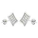 Sterling Silver Micropave Stud Earrings Lightweigh