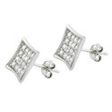 Sterling Silver Micropave Stud Earrings Lightweigh