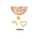 10k Yellow Gold Petite Open Heart Stud Earrings Cu