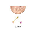 10k Yellow Gold Round Pink CZ Stud Earrings Cubic 