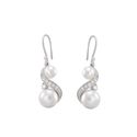 Double White Freshwater Pearl Sterling Silver Dang