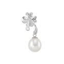 White Pearl Flower Pendant .925 Sterling Silver Ge