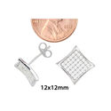 Sterling Silver Micropave Stud Earrings Lightweigh