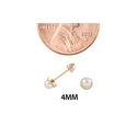 Pearl Earrings 10k Yellow Gold Screw Back 4mm with